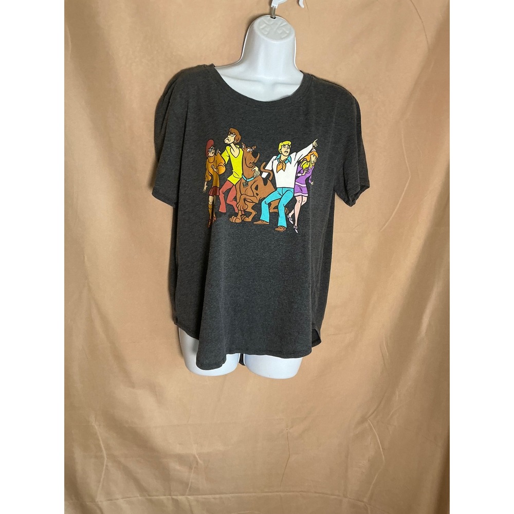 Scooby-Doo Graphic T-Shirt Womens XXL Charcoal Gray Excellent Mystery Inc Gang